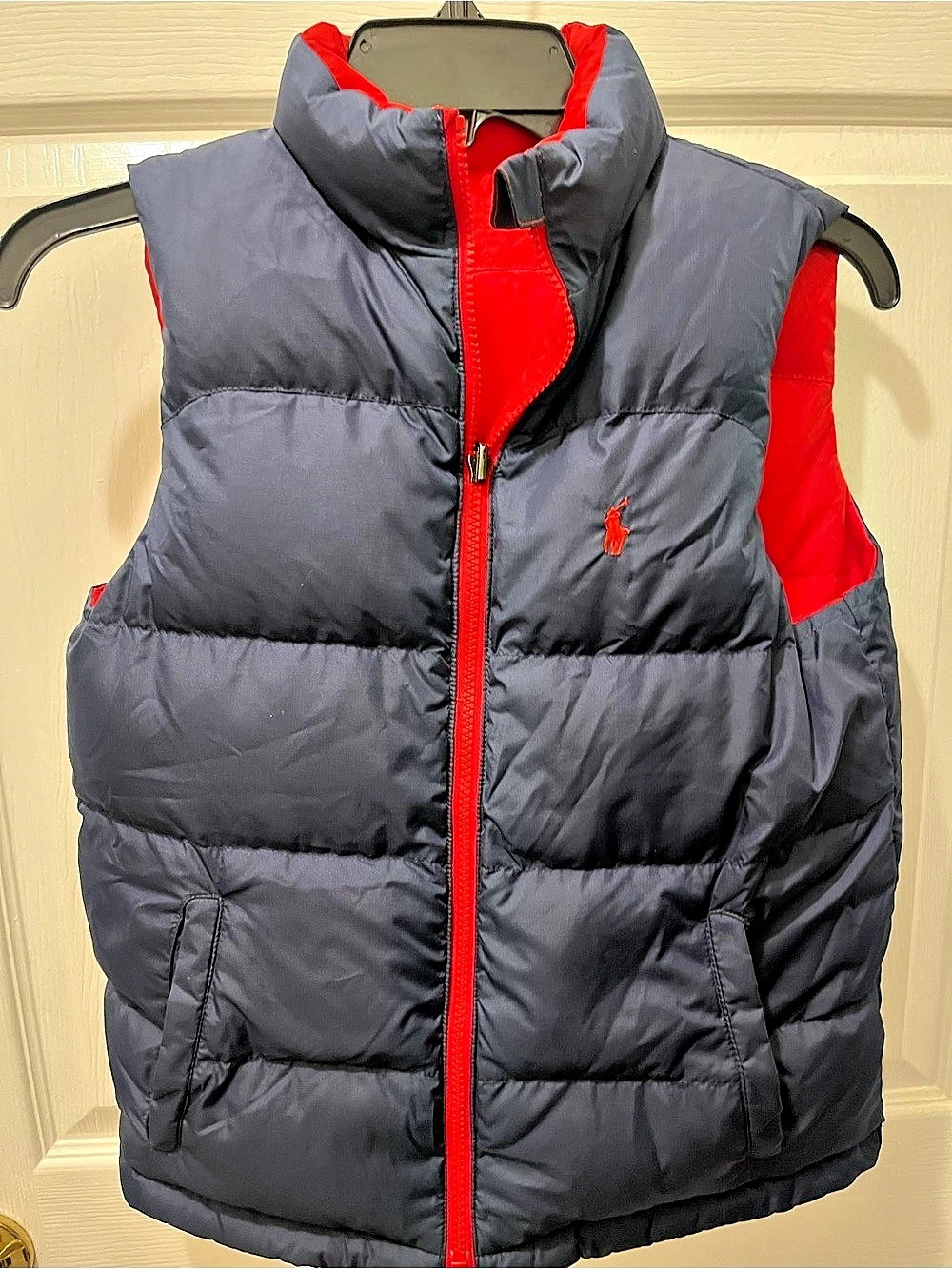 Polo Ralph Lauren Puffer Vest in Red & Blue Size Large
